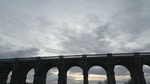 Drone - Viaduct - Pan Sky Video stock 303209170