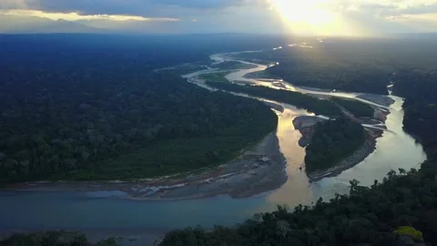 Drone video of Amazon rainforest Boli... | Stock Video