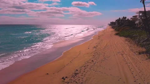 Drone Video of the beach in Florida 4K Stock Footage 220522824