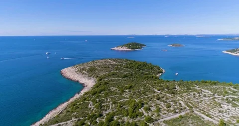 Drone video of Beautiful nature and landscape in Razanj Croatia Europe Stock Footage