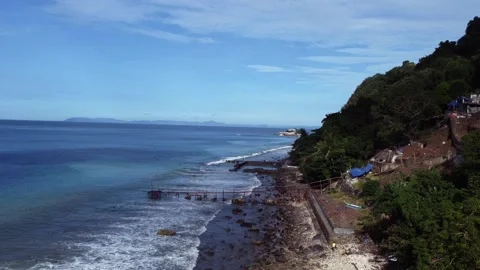 Drone video of beautiful Pacific Ocean coast Stock Footage 168851546