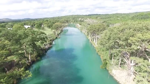 Drone Video Blanco River Wimberley Stock Footage