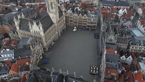 Drone video Brussels Grote Markt Belgium europe Stock Footage 302587233