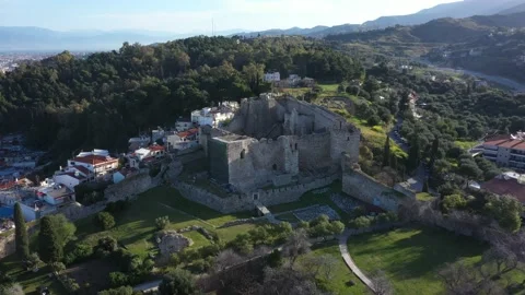 Drone video. Cable suspension bridge of Rio - Antirio Harilaos Trikoupis. Video stock 143906975