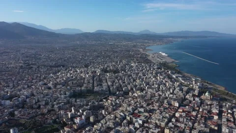 Drone video. Cable suspension bridge of Rio - Antirio Harilaos Trikoupis. Stock-Footage 143908020
