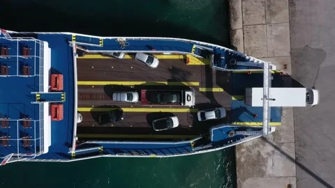 Drone video. Cable suspension bridge of Rio - Antirio Harilaos Trikoupis. Video stock 143914055