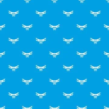 Drone video camera pattern seamless blue Stock Illustration