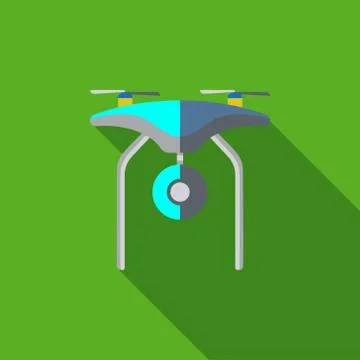 Drone with video camera vector icon or illustration in a flat style Stock Illustration