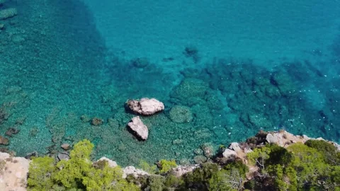 Drone video capturing the pristine Valley, Fethiye, featuring its tranquil be Stock Footage 280791071