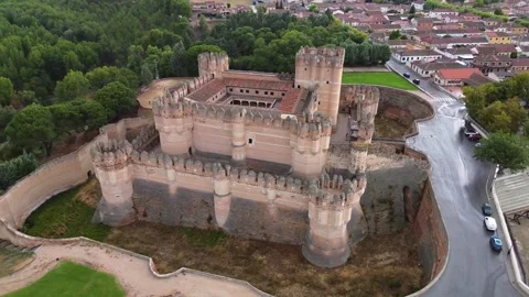 Drone video coca castle Spain europe Stock Footage 302585351