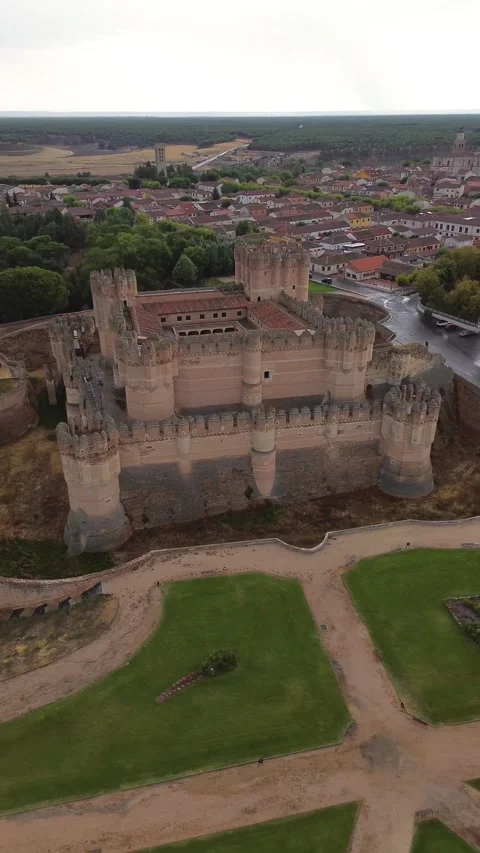 Drone video coca castle Spain europe Stock Footage 302585355