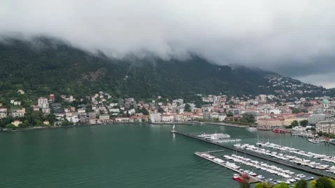 Drone video of Como city of Italy and Gothic Como Cathedral. Stock-Footage 252123113