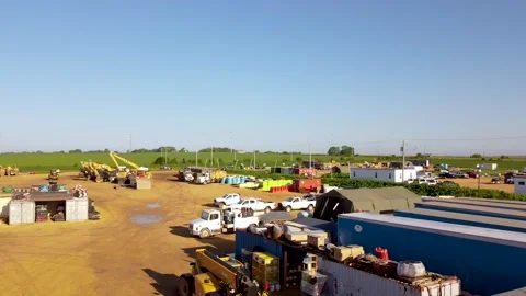 Drone Video of Construction Equipment Stock Footage 201157544