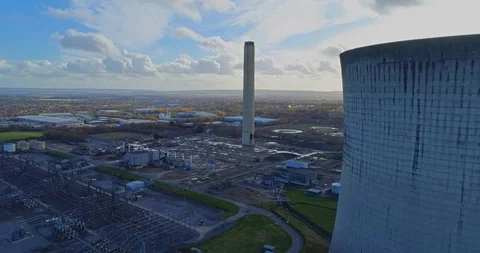 Drone Video: Didcot Power Station Stock Footage 104858414