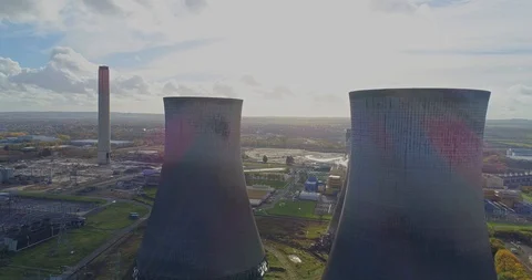 Drone Video: Didcot Power Station Stock Footage 104858482