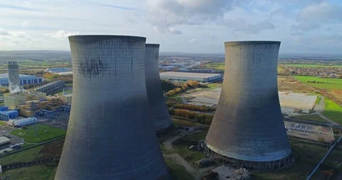 Drone Video: Didcot Power Station Stock Footage 104858487