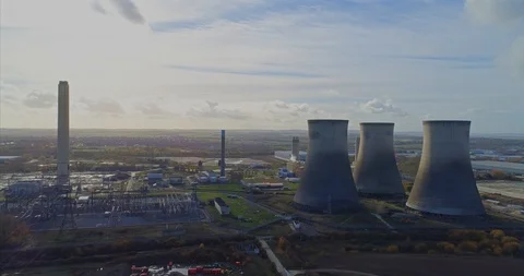 Drone Video: Didcot Power Station Stock Footage 104858542