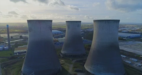 Drone Video: Didcot Power Station Stock Footage 104858543