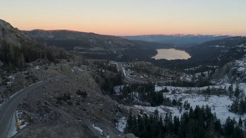 Drone video of Donner Lake Stock Footage 104045784