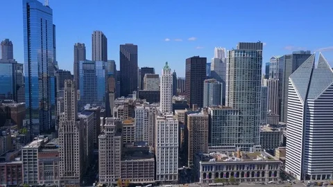 Drone Video Downtown from Millenium Park Chicago Illinois USA Stock Footage 129108774