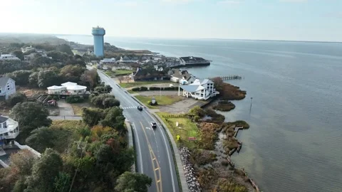 Drone Video of Duck, NC (Outerbanks) Stock Footage 320954466