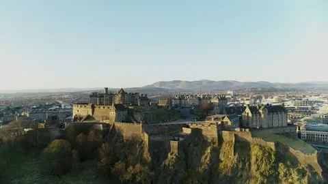 Drone Video: Edinburgh Castle Stock Footage 155003981
