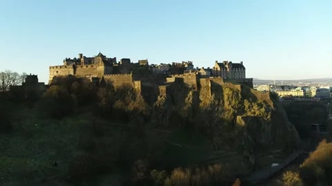 Drone Video: Edinburgh Castle Stock Footage 155003982