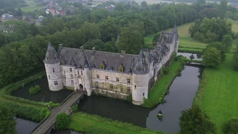 Drone video Fallais castle Belgium europe Video stock 302587828