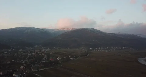 Drone video forest from above, winter time in the mountains Stock Footage 123609735