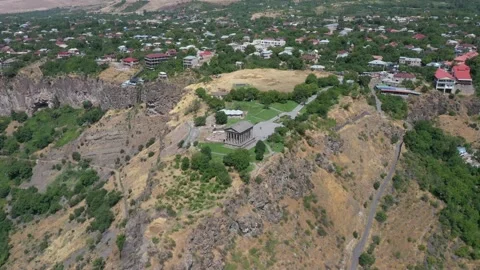 Drone video of the Garni pagan temple 7 Stock Footage 331378536