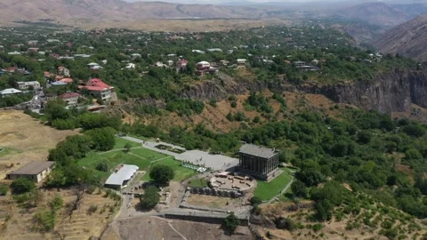 Drone video of the Garni pagan temple 9 Stock Footage 331378578