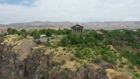 Drone video of the Garni pagan temple 23 Stock Footage 331378990