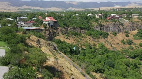 Drone video of the Garni pagan temple 24 Stock Footage 331378993