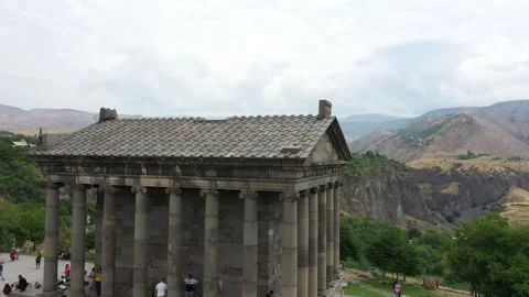 Drone video of the Garni pagan temple 30 Stock Footage 331379171