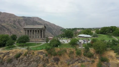 Drone video of the Garni pagan temple 29 Stock Footage 331379182