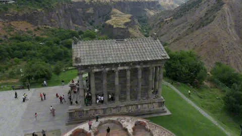 Drone video of the Garni pagan temple 32 Stock Footage 331390791
