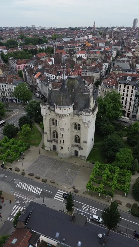 Drone video Hal Gate Brussels Belgium europe Stock Footage 302597848