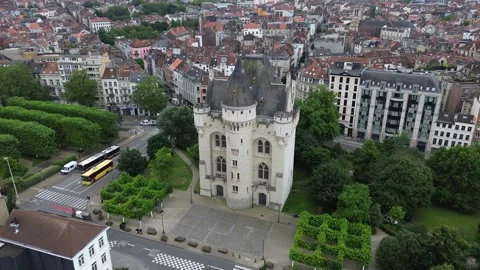Drone video Hal Gate Brussels Belgium europe Stock Footage 302597945