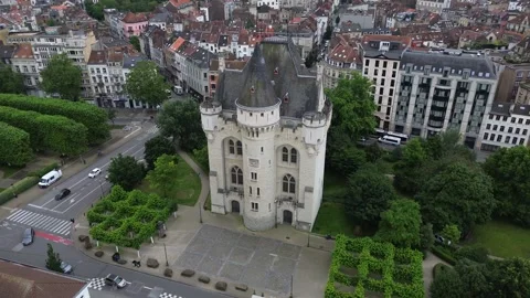 Drone video Hal Gate Brussels Belgium europe Stock Footage 302597985