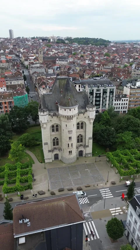 Drone video Hal Gate Brussels Belgium europe Stock Footage 302597992