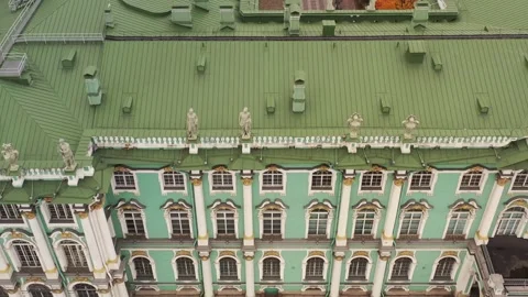 Drone video of Hermitage museum and palace square Saint-Petersburg Stock Footage 167168030