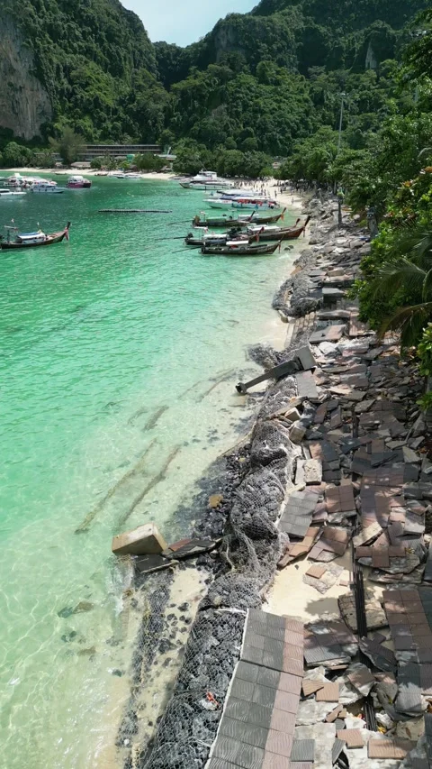 Drone video of Koh Phi Phi Don in Thailand Stock Footage 282563936