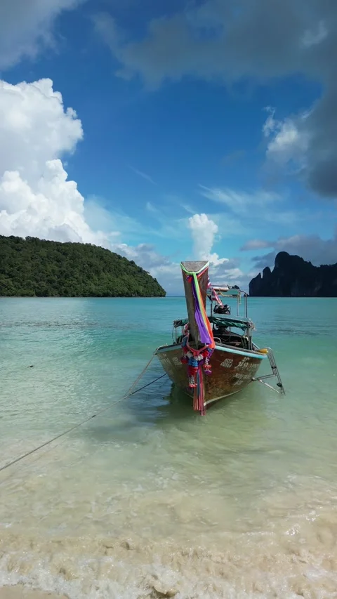 Drone video of Koh Phi Phi Don in Thailand Stock Footage 282564963