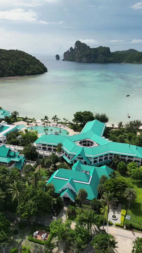 Drone video of Koh Phi Phi Don in Thailand Stock Footage 282566179