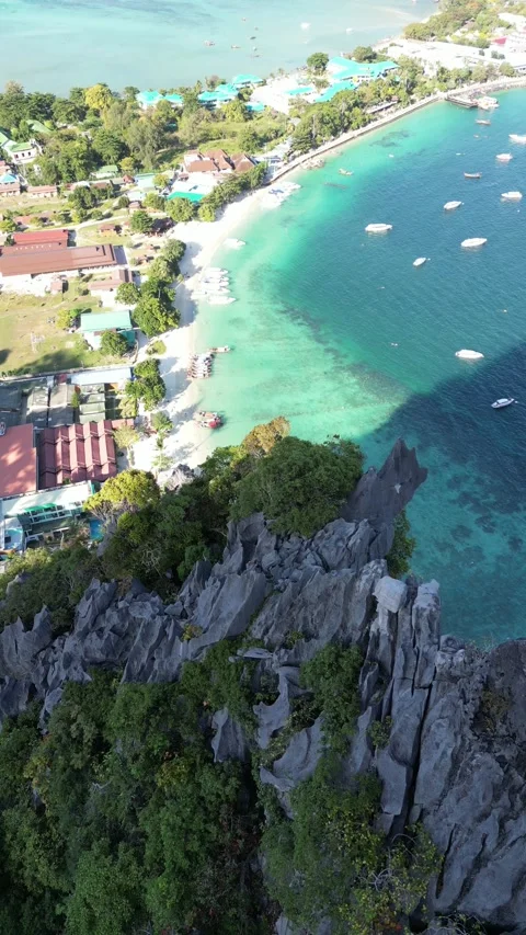 Drone video of Koh Phi Phi Don in Thailand Stock Footage 282567428