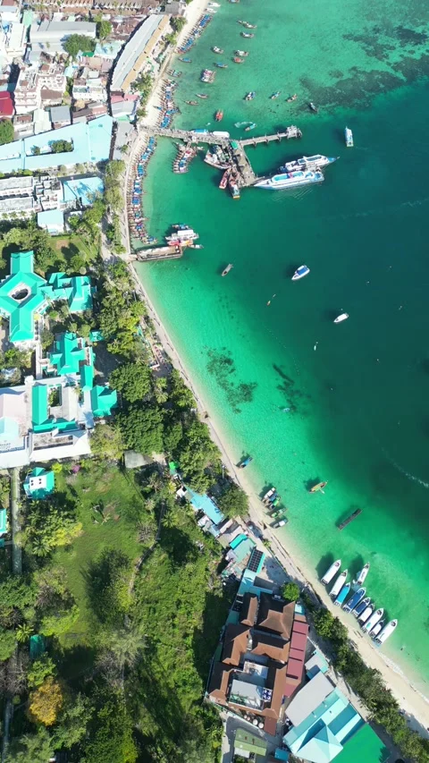 Drone video of Koh Phi Phi Don in Thailand Stock Footage 282567430