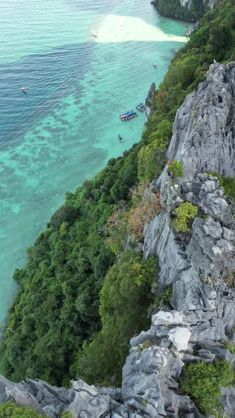 Drone video of Koh Phi Phi Don in Thailand Stock Footage 282567864