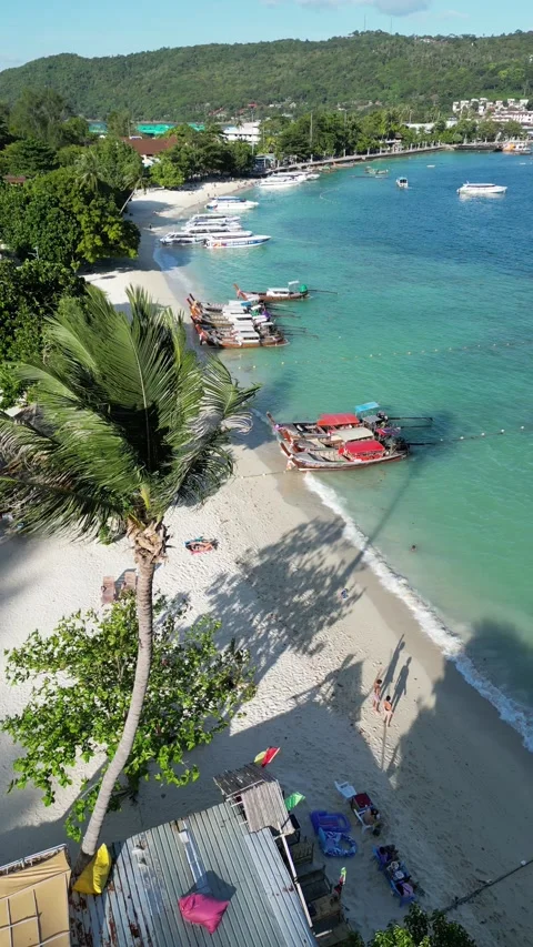 Drone video of Koh Phi Phi Don in Thailand Stock Footage 282567865