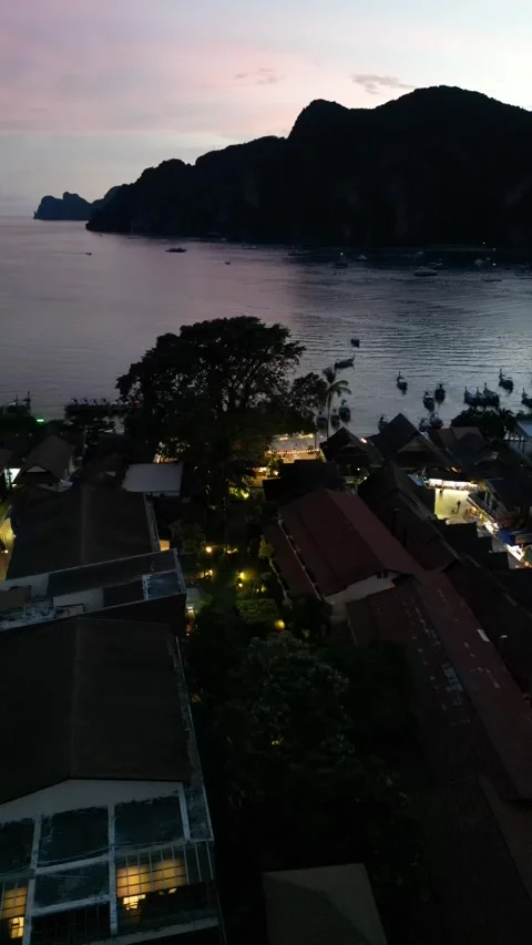 Drone video of Koh Phi Phi Don in Thailand Stock Footage 282568002