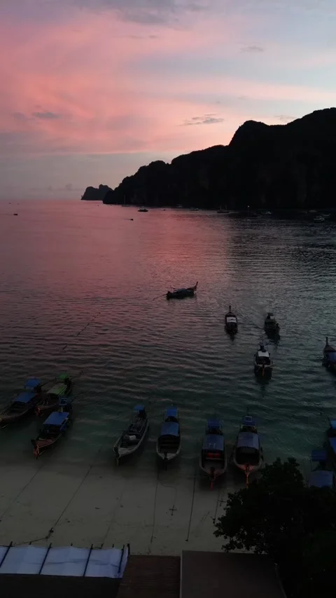 Drone video of Koh Phi Phi Don in Thailand Stock Footage 282568061